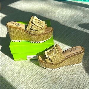 Sam Edelman Livi Buckle Wedge 7.5 NWT